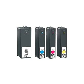Cartouches compatibles 100XL / 14N1921E Lexmark - Multipack 4 couleurs (BK,C,M,Y)