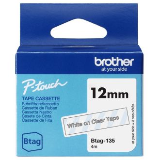 Ruban cassette d'origine BTAG135 Brother - transparent, blanc
