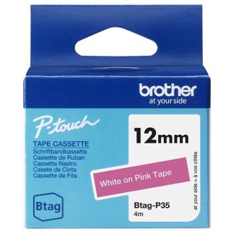Ruban cassette d'origine BTAGP35 Brother - blanc, rose