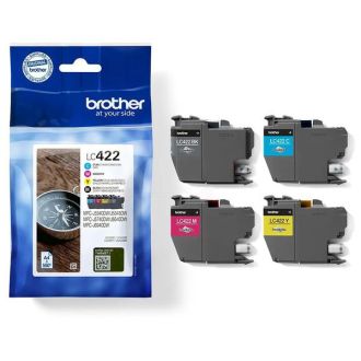 Cartouches d'origine LC422VALDR Brother - multipack 4 couleurs : noire, cyan, magenta, jaune