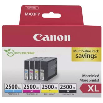 Cartouches d'origine 9254B010 / PGI-2500 XLBKCMY Canon - multipack 4 couleurs : noire, cyan, magenta, jaune