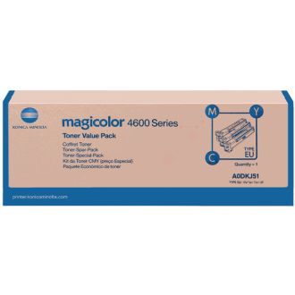 Toners d'origine A0DKJ51 Konica Minolta - cyan, magenta, jaune