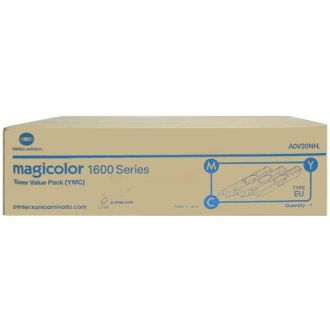 Toners d'origine A0V30NH Konica Minolta - multipack 3 couleurs : cyan, magenta, jaune