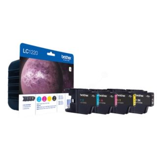 Cartouches d'origine LC1220VALBPDR Brother - multipack 4 couleurs : noire, cyan, magenta, jaune