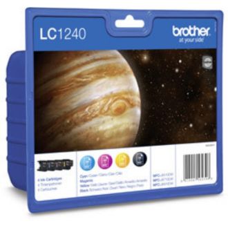 Cartouches d'origine LC1240VALBP Brother - multipack 4 couleurs : noire, cyan, magenta, jaune