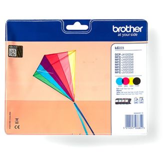 Cartouches d'origine LC223VALBPDR Brother - multipack 4 couleurs : noire, cyan, magenta, jaune