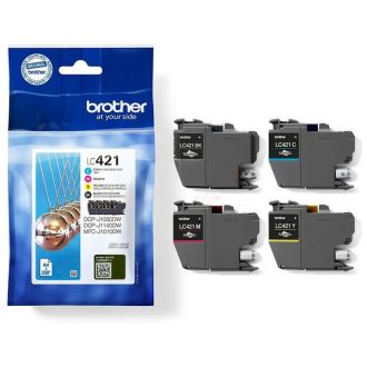 Cartouches d'origine LC421VAL Brother - multipack 4 couleurs : noire, cyan, magenta, jaune