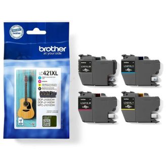 Cartouches d'origine LC421XLVAL Brother - multipack 4 couleurs : noire, cyan, magenta, jaune