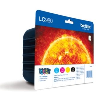 Cartouches d'origine LC980VALBPDR Brother - multipack 4 couleurs : noire, cyan, magenta, jaune