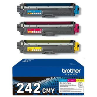 Toners d'origine TN242CMY Brother - multipack 3 couleurs : cyan, magenta, jaune