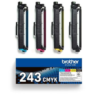 Toners d'origine TN243CMYK Brother - multipack 4 couleurs : noir, cyan, magenta, jaune