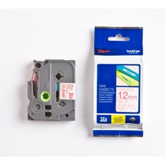 Ruban cassette d'origine TZE132 Brother - rouge, transparent