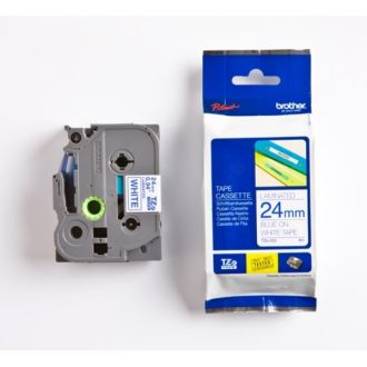 Ruban cassette d'origine TZE253 Brother - bleu, blanc