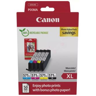 Cartouches d'origine 0332C005 / CLI-571 XL Canon - multipack 4 couleurs : noire, cyan, magenta, jaune