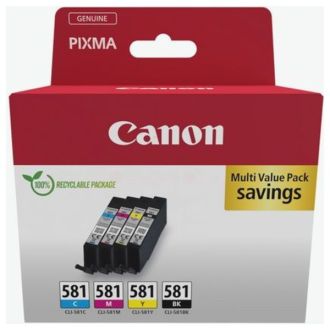 Cartouches d'origine 2103C004 / CLI-581 Canon - multipack 4 couleurs : noire, cyan, magenta, jaune