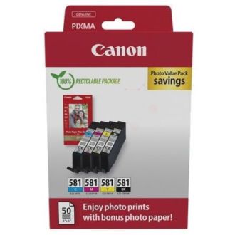 Cartouches d'origine 2106C005 / CLI-581 Canon - multipack 4 couleurs : noire, cyan, magenta, jaune