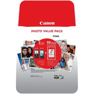 Cartouches d'origine 3712C004 / PG-560XL+CL-561XL Canon - multipack 2 couleurs : noire, multicouleur