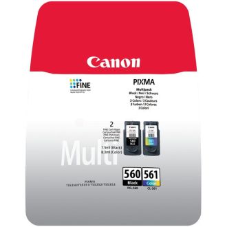 Cartouches d'origine 3713C009 / PG-560+CL-561 Canon - multipack 2 couleurs : noire, multicouleur