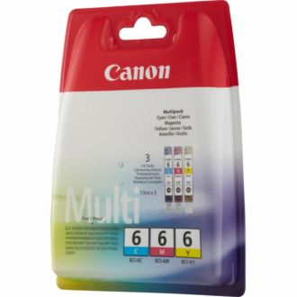 Cartouches d'origine 4706A022 / BCI-6 Canon - multipack 3 couleurs : cyan, magenta, jaune