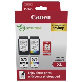 Cartouches d'origine 5437C006 / PG-575XL+CL-576XL Canon - multipack 2 couleurs : noire, multicouleur