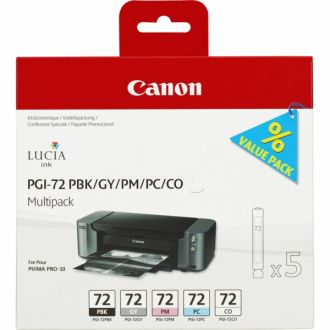 Cartouches d'origine 6403B007 / PGI-72 Canon - multipack 5 couleurs : noire, cyan photo, magenta photo, grise