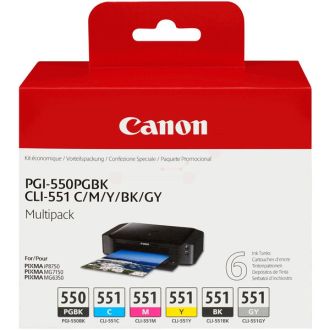 Cartouches d'origine 6509B013 / PGI-550/CLI-551 Canon - multipack 4 couleurs : noire, cyan, magenta, jaune