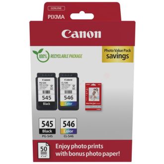 Cartouches d'origine 8287B008 / PG-545+CL-546 Canon - multipack 2 couleurs : noire, multicouleur