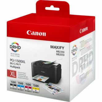 Cartouches d'origine 9182B010 / PGI-1500 XLCMYBK Canon - multipack 4 couleurs : noire, cyan, magenta, jaune