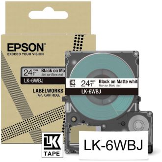 Ruban cassette d'origine C53S672064 / LK-6WBJ Epson - noir, blanc