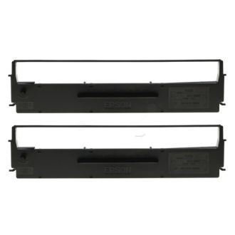 Ruban d'origine C13S015613 Epson - noir - pack de 2