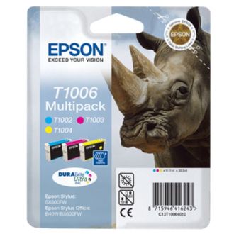Cartouches d'origine C13T10064010 / T1006 Epson - multipack 3 couleurs : cyan, magenta, jaune