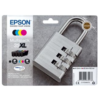 Cartouches d'origine C13T35964010 / 35XL Epson - multipack 4 couleurs : noire, cyan, magenta, jaune