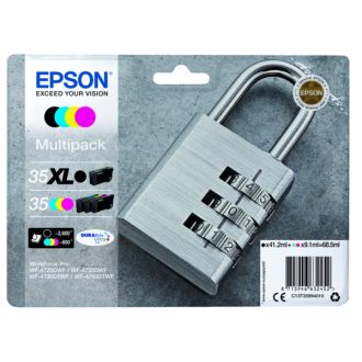 Cartouches d'origine C13T35994010 / 35XL/35 Epson - multipack 4 couleurs : noire, cyan, magenta, jaune