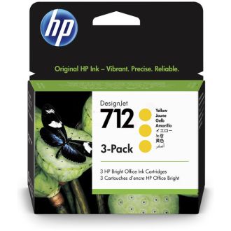 Cartouche d'origine 3ED79A / 712 HP - jaune - pack de 3