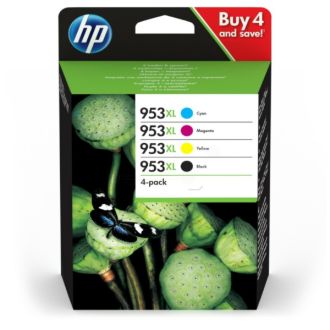Cartouches d'origine 3HZ52AE / 953XL HP - multipack 4 couleurs : noire, cyan, magenta, jaune
