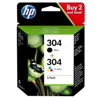 Cartouches d'origine 3JB05AE / 304 HP - multipack 2 couleurs : noire, multicouleur