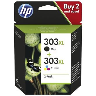 Cartouches d'origine 3YN10AE / 303XL HP - multipack 2 couleurs : noire, multicouleur