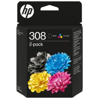Cartouches d'origine 6L6S6UE#301 / 308 HP - multipack 2 couleurs : noire, multicouleur