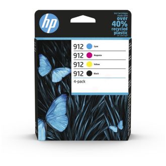 Cartouches d'origine 6ZC74AE / 912 HP - multipack 4 couleurs : noire, cyan, magenta, jaune