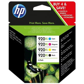 Cartouches d'origine C2N92AE / 920XL HP - multipack 4 couleurs : noire, cyan, magenta, jaune