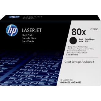 Toner d'origine CF280XD / 80X HP - noir - pack de 2
