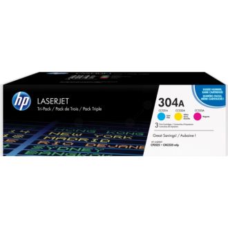 Toners d'origine CF372AM / 304A HP - multipack 3 couleurs : cyan, magenta, jaune