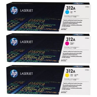 Toners d'origine CF440AM / 312A HP - multipack 3 couleurs : cyan, magenta, jaune