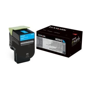 Toner d'origine 80C0H20 / 800H2 Lexmark - cyan