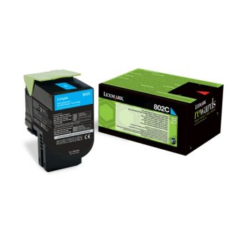 Toner d'origine 80C20C0 / 802C Lexmark - cyan