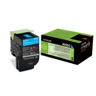 Toner d'origine 80C2SC0 / 802SC Lexmark - cyan