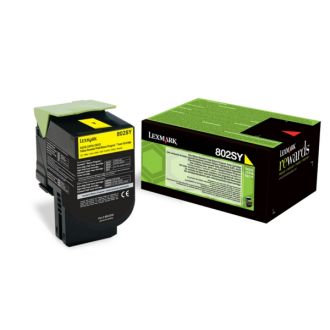 Toner d'origine 80C2SY0 / 802SY Lexmark - jaune