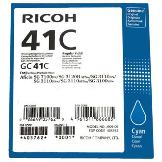 Cartouche d'origine 405762 / GC-41 C Ricoh - cyan