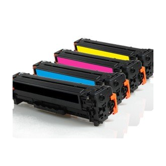 Toners compatible CF370AM / 305A HP - multipack 3 couleurs : cyan, magenta, jaune