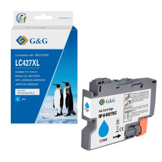 Cartouche compatible de première qualité LC427XLC Brother - cyan